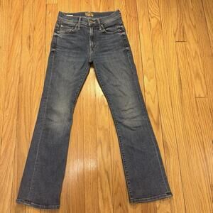 Mother Lil Insider Flood Jeans Over The Top Blue Size Size 25 Denim Made in USA